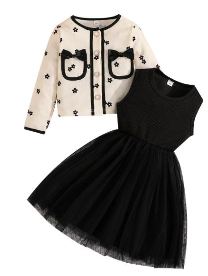 Jade Princesses Bowtie Gala Set - girls formal set with bowtie - luxury occasion wear