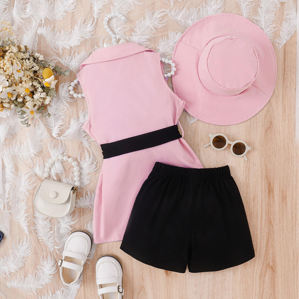 Jade Princesses Mini CEO Pink Trench Set detail - girls pink formal coat outfit