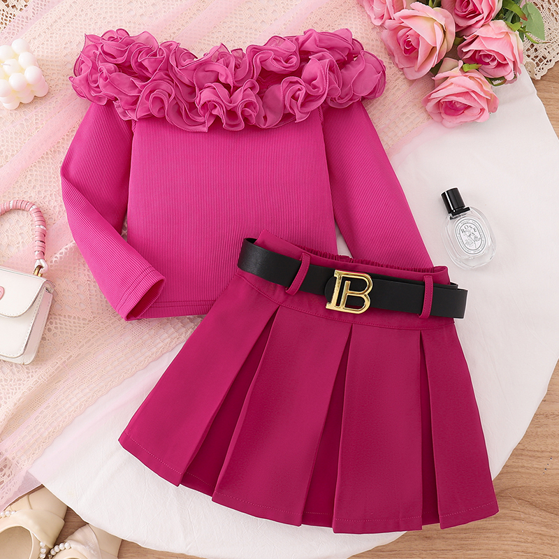 Jade Princesses Rosette Ruffle Party Set - girls rosette formal party set - luxury wear