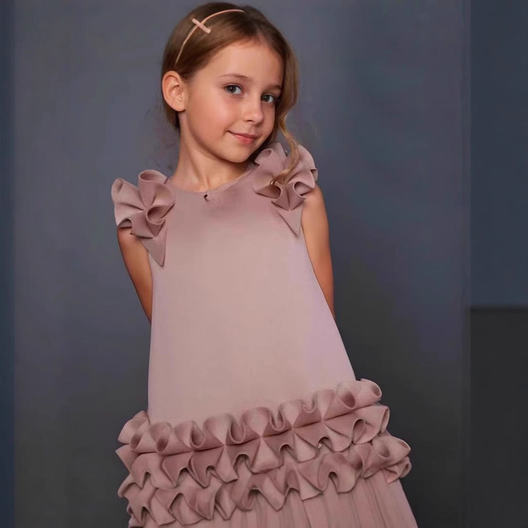 Jade Princesses Sculptural Ruffle Mini Dress detail - girls formal ruffle mini